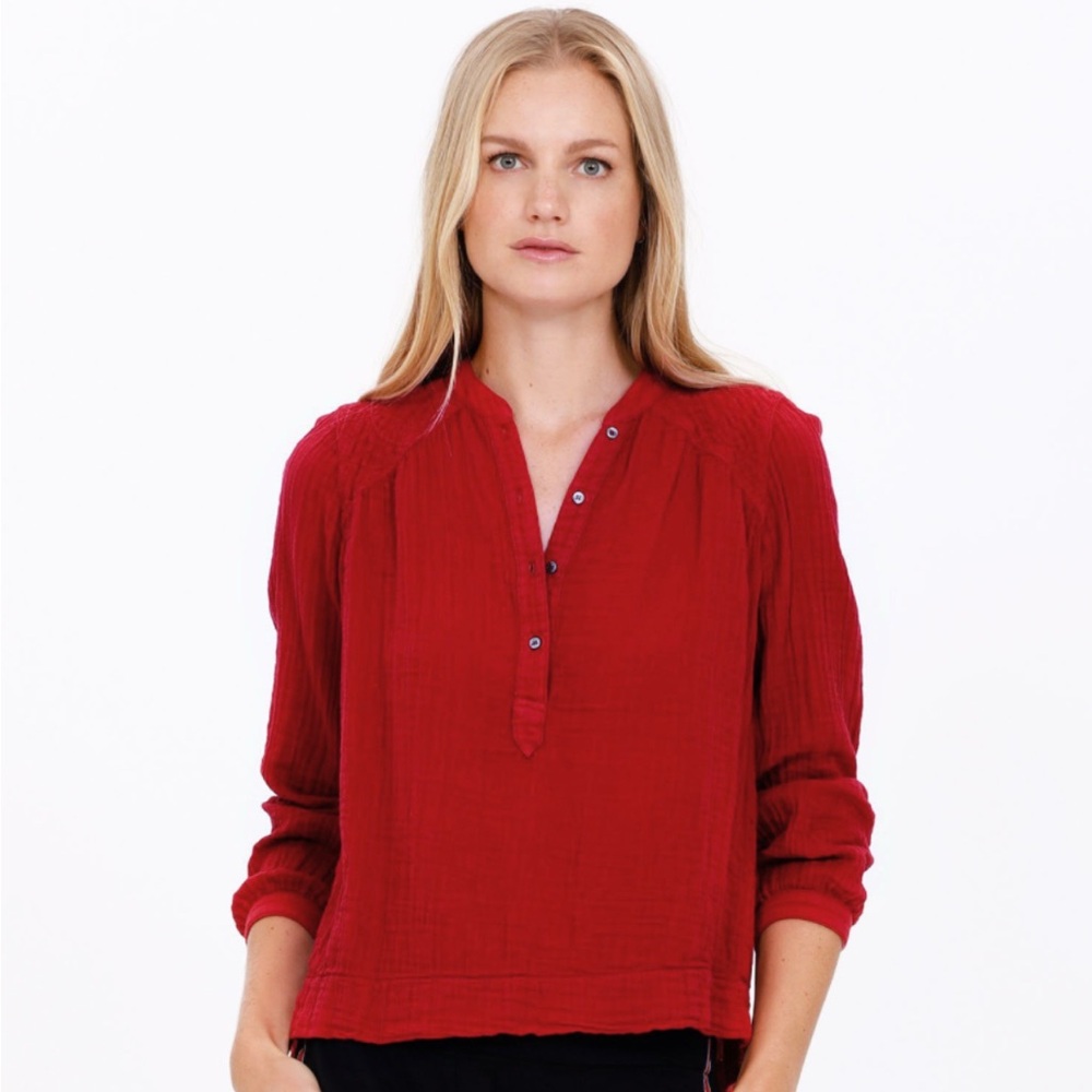 Xirena Harley Cotton Gauze Quilted Shoulder Top S